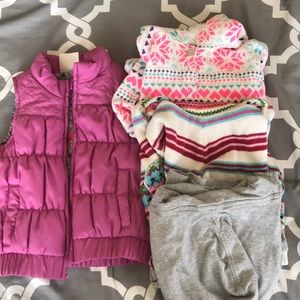 Girls 3T sweatshirt and vest bundle